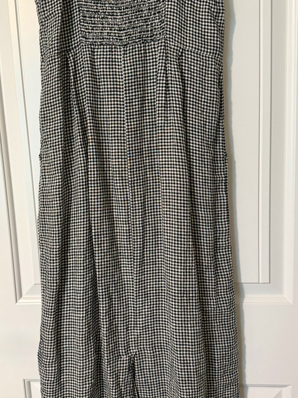 Quince Sleeveless Black & White Gingham Midi Dress - Picture 4 of 6